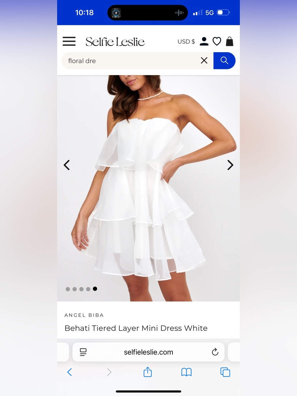 Selfie Leslie Angel Biba Behati White Strapless Ruffled Tiered Mini Dress